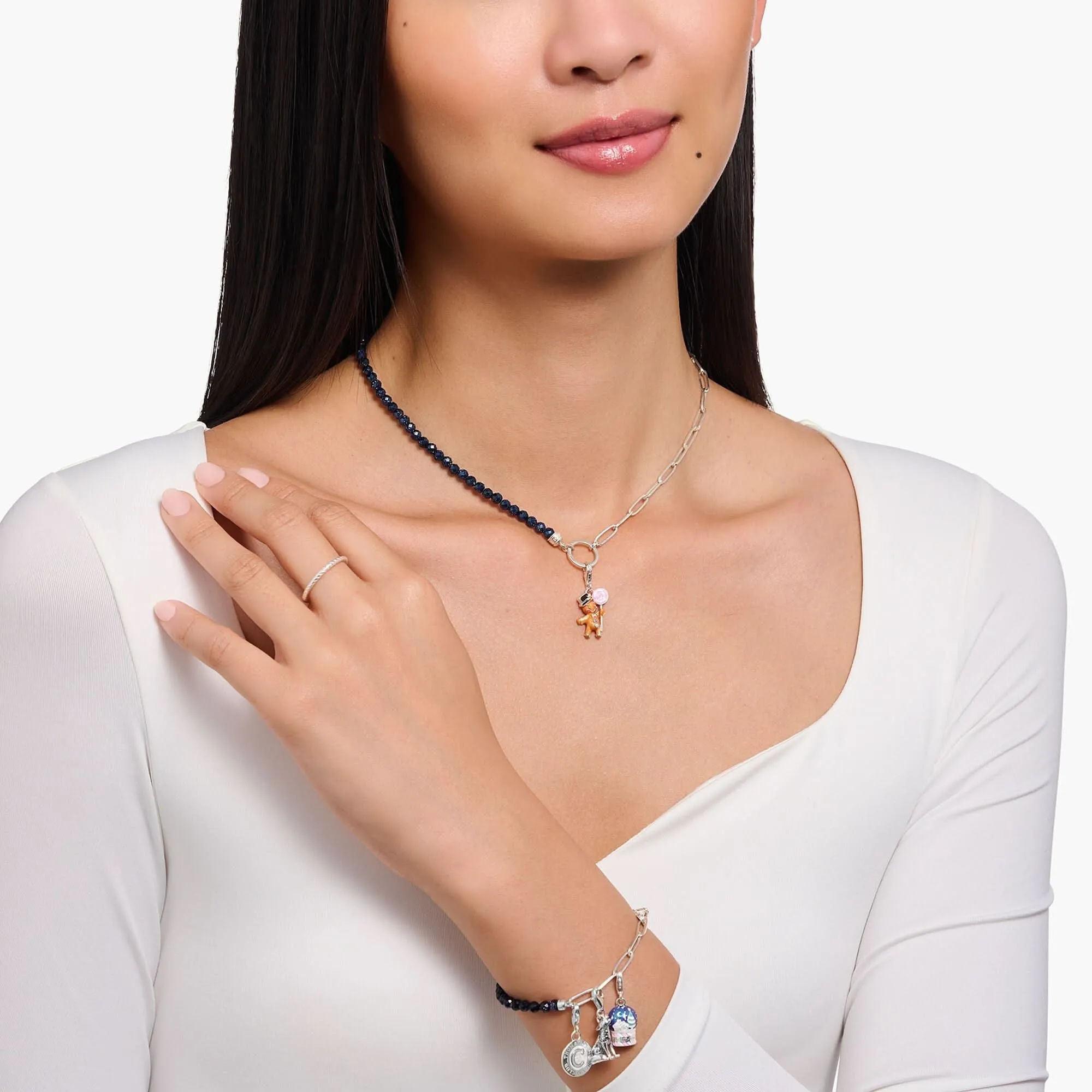 Charmista Blau Sterling Silber Emaille Halskette KE2189-007-32-L45v Thomas Sabo Halsketten