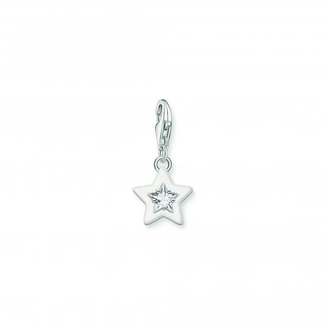 Charmista Sterling Silber Weiß Emaille Stern Anhänger 2044-041-14 Thomas Sabo Sammelbare Charms