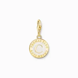 Charmista Weiß Sterling Silber Vergoldetes Emaille Münz Charm 2095-427-14 Thomas Sabo Sammelcharms