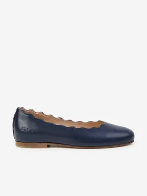 Chloé Ballerinas aus Leder für Mädchen in Marineblau
