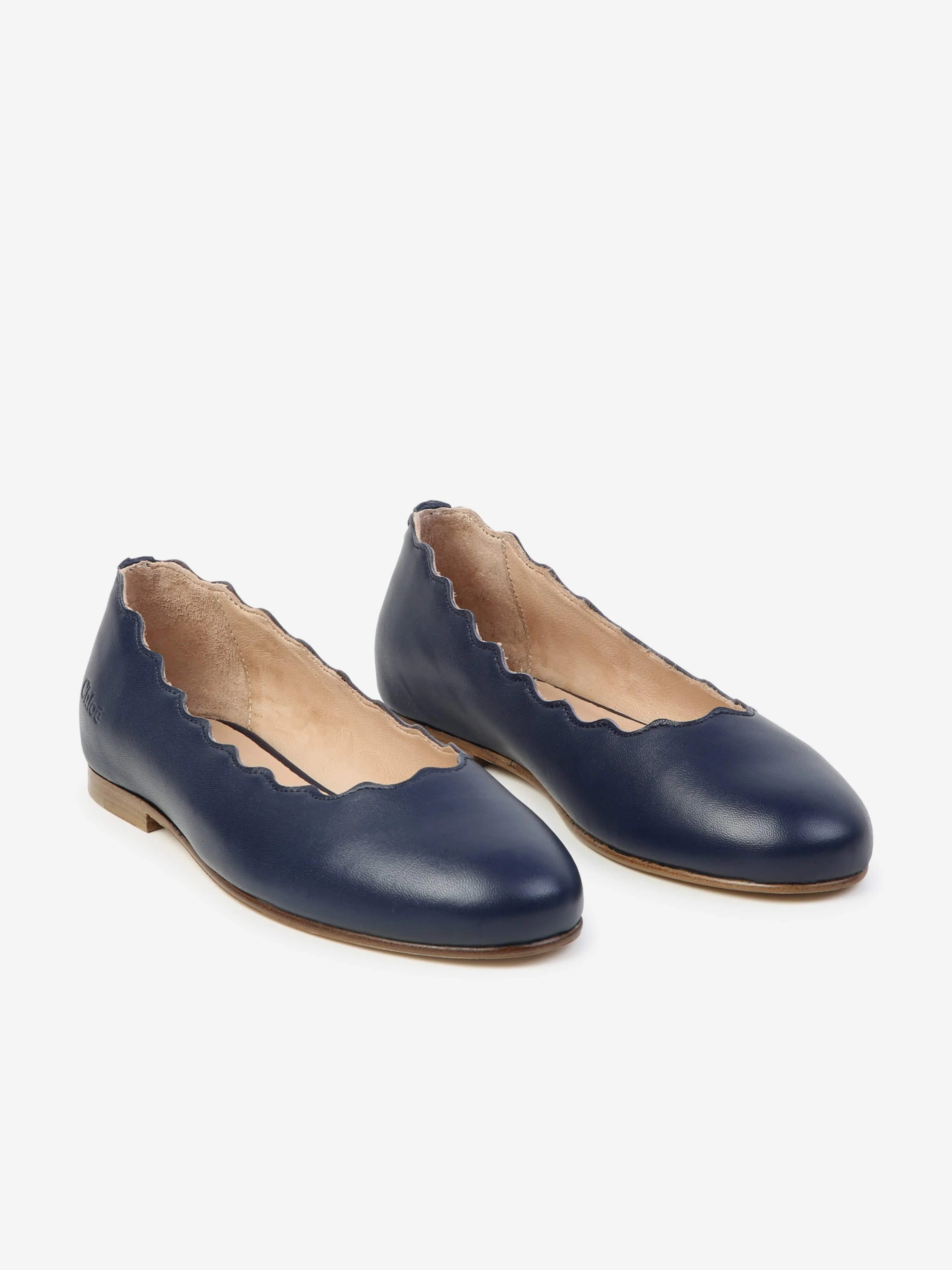 Chloé Ballerinas aus Leder für Mädchen in Marineblau