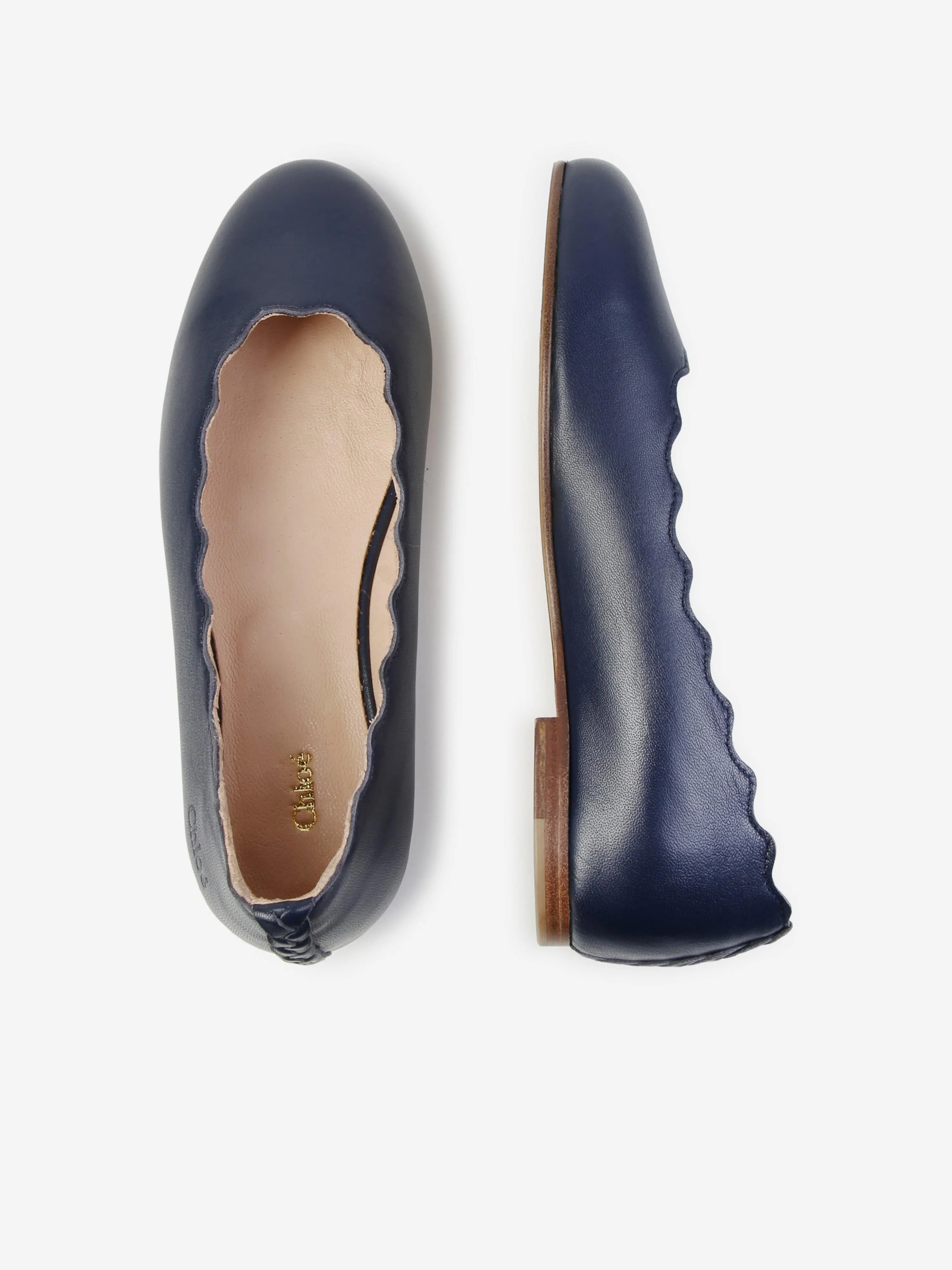 Chloé Ballerinas aus Leder für Mädchen in Marineblau