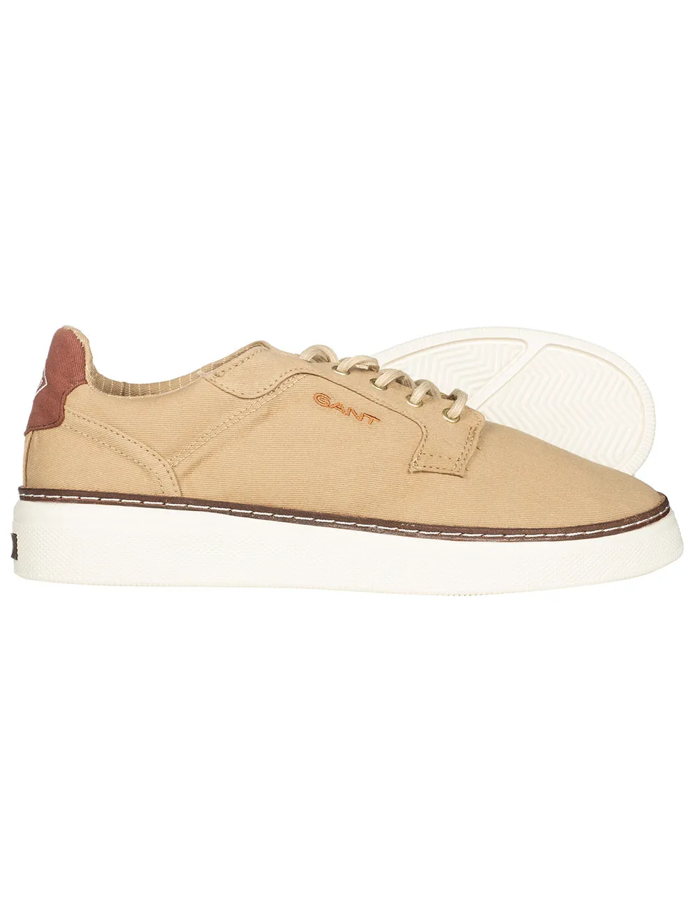 Baumwoll-Twill-Sneakers Sand