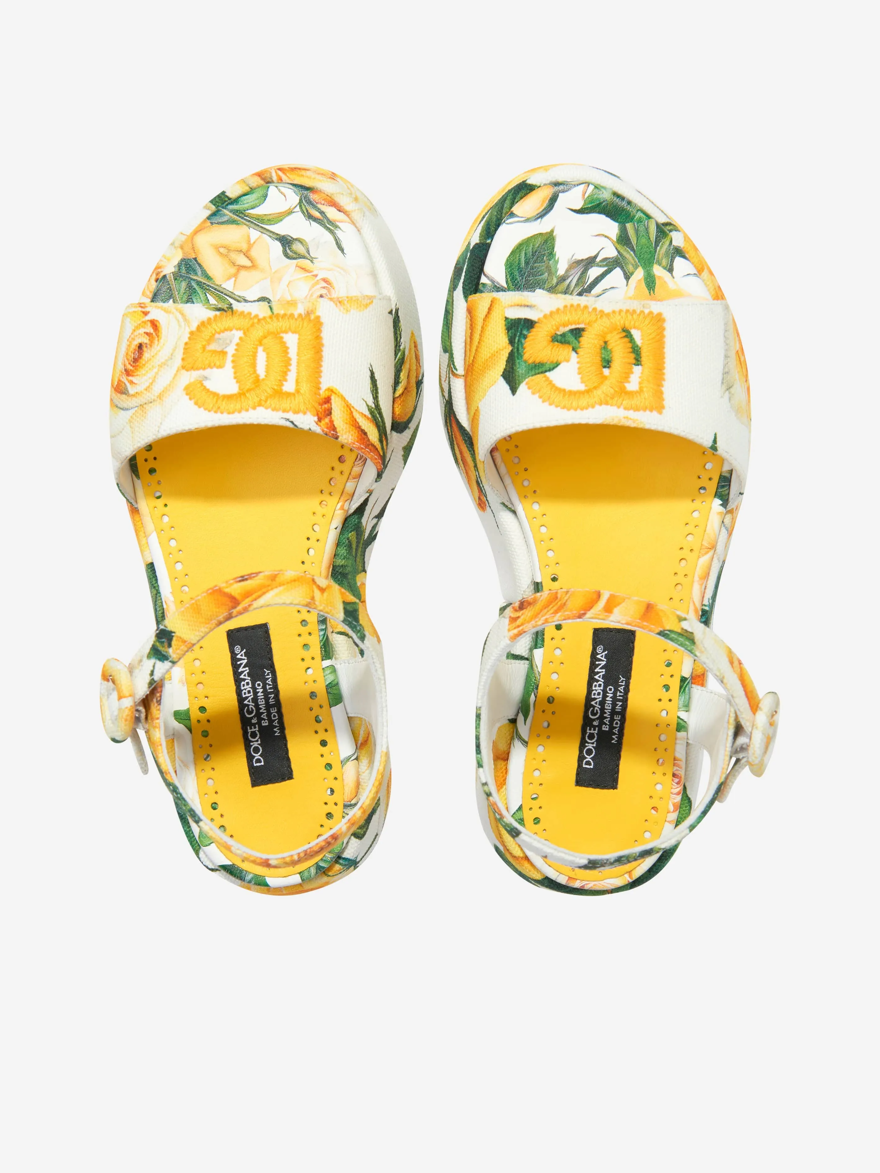 Dolce & Gabbana Mädchen Leinenschuhe mit Rosenprint in Mehrfarben