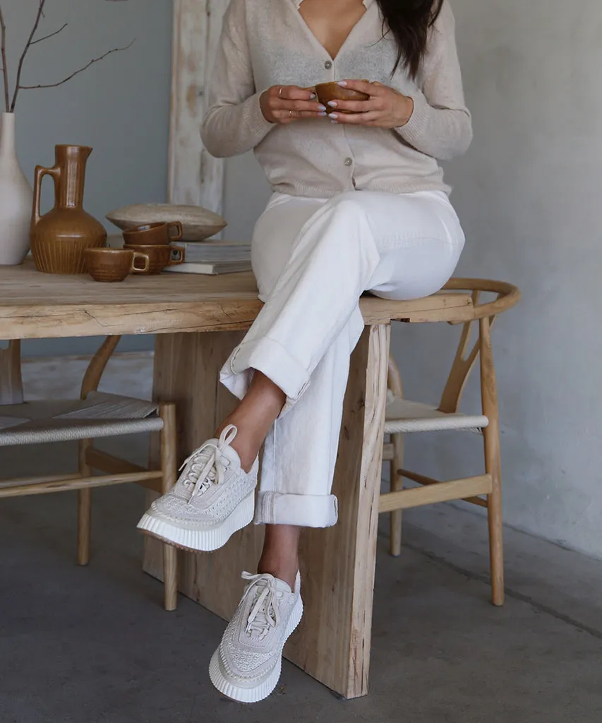 DOLEN SNEAKERS SANDSTONE GESTRICKT