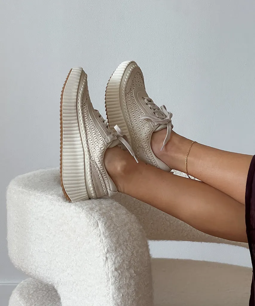 DOLEN SNEAKERS SANDSTONE GESTRICKT