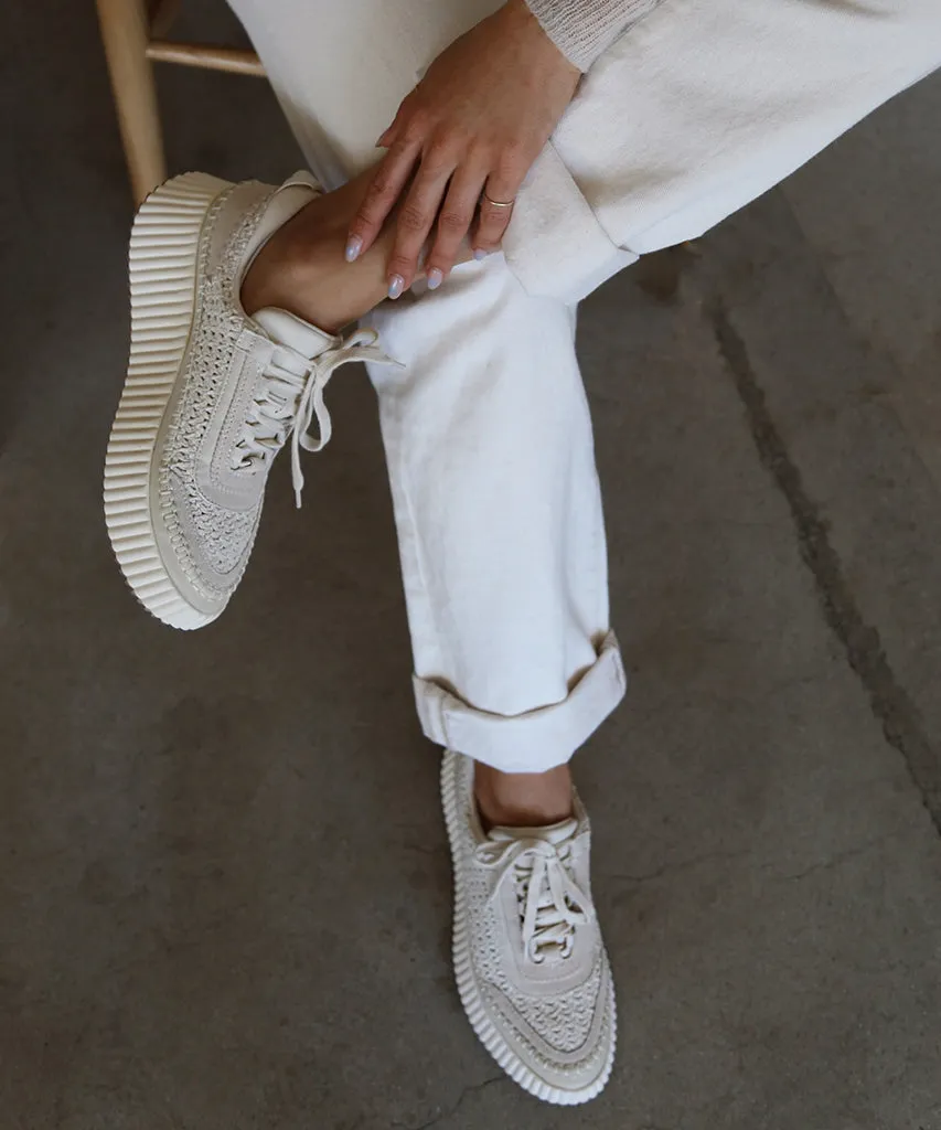 DOLEN SNEAKERS SANDSTONE GESTRICKT