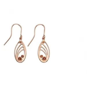 Elements Silber Roségold Platte Quilling Swarovski Rauchtopas Ohrringe E5516Y Anfänge Schmuck