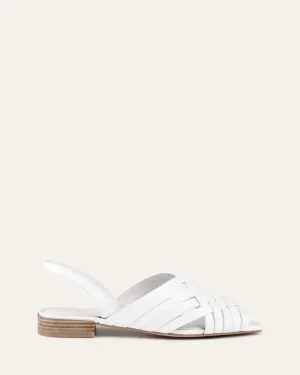 ELLIE CASUAL FLATS WEISSES LEDER