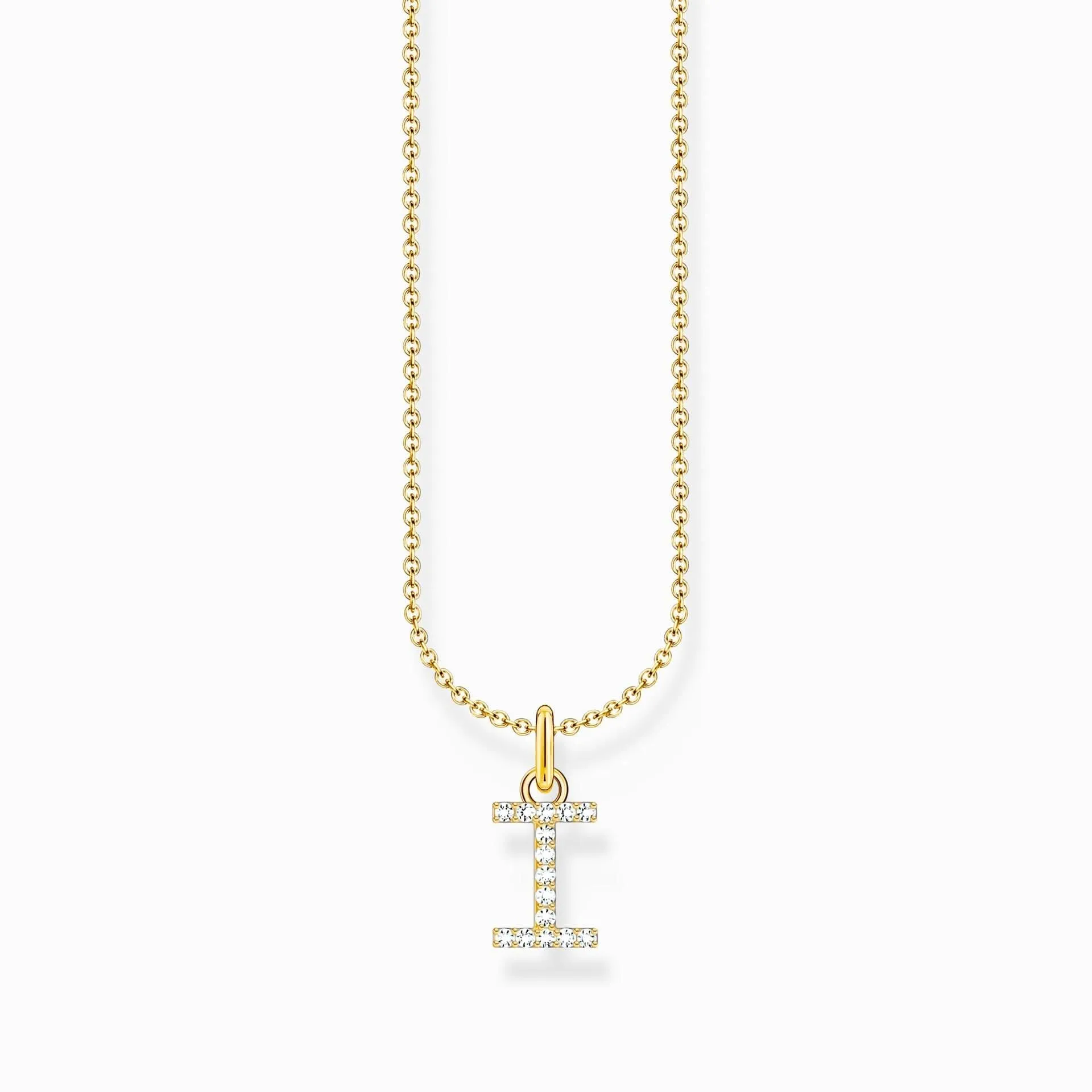 Essentials Goldbeschichtetes Zirkonia-Buchstaben I Anhänger Halskette KE2248-414-14-L45V Thomas Sabo Halsketten