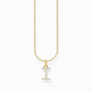 Essentials Goldbeschichtetes Zirkonia-Buchstaben I Anhänger Halskette KE2248-414-14-L45V Thomas Sabo Halsketten