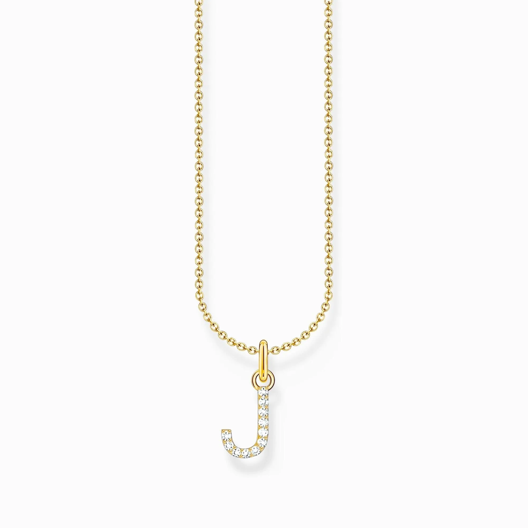 Essentials Vergoldetes Collier mit Zirkonia-Buchstabe J Anhänger KE2249-414-14-L45V Thomas Sabo Halsketten