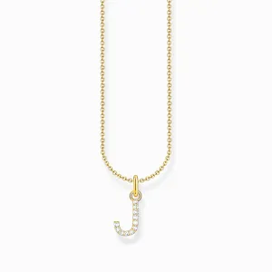 Essentials Vergoldetes Collier mit Zirkonia-Buchstabe J Anhänger KE2249-414-14-L45V Thomas Sabo Halsketten