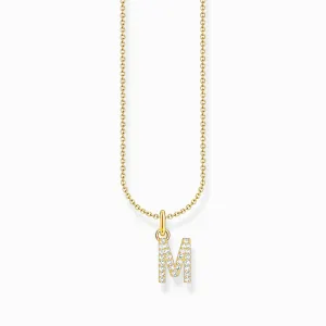 Essentials Vergoldetes Collier mit Zirkonia-Buchstabe M Anhänger KE2252-414-14-L45V Thomas Sabo Halsketten