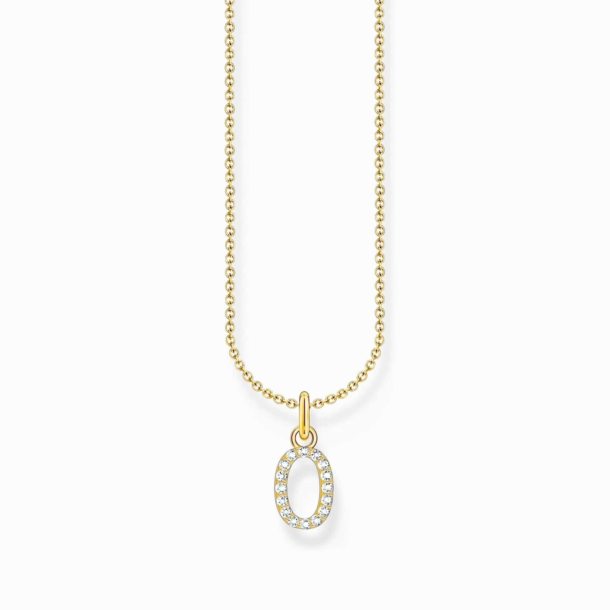 Essentials Vergoldetes Collier mit Zirkonia-Buchstaben O Anhänger KE2254-414-14-L45V Thomas Sabo Halsketten