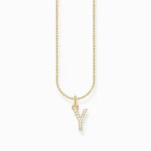 Essentials Vergoldetes Y-Anhänger-Halskette mit Zirkonia KE2264-414-14-L45V Thomas Sabo Halsketten