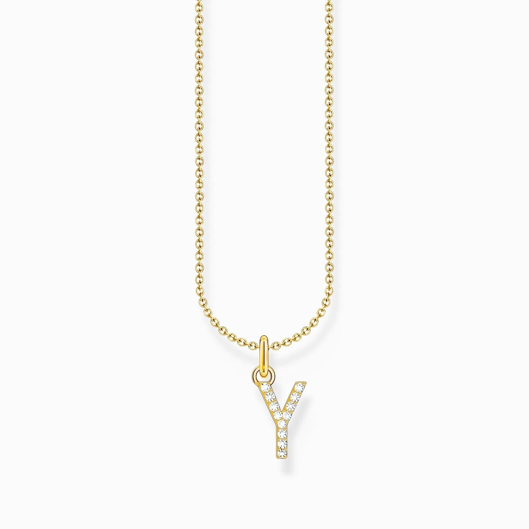 Essentials Vergoldetes Y-Anhänger-Halskette mit Zirkonia KE2264-414-14-L45V Thomas Sabo Halsketten