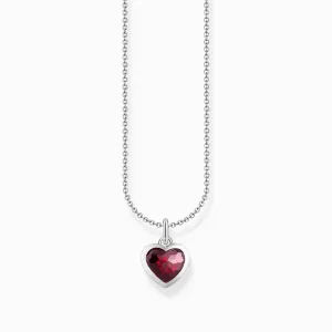 Essentials Sterling Silber Rot Zirkonia Herz Halskette KE2268-051-10-L45V Thomas Sabo Halsketten