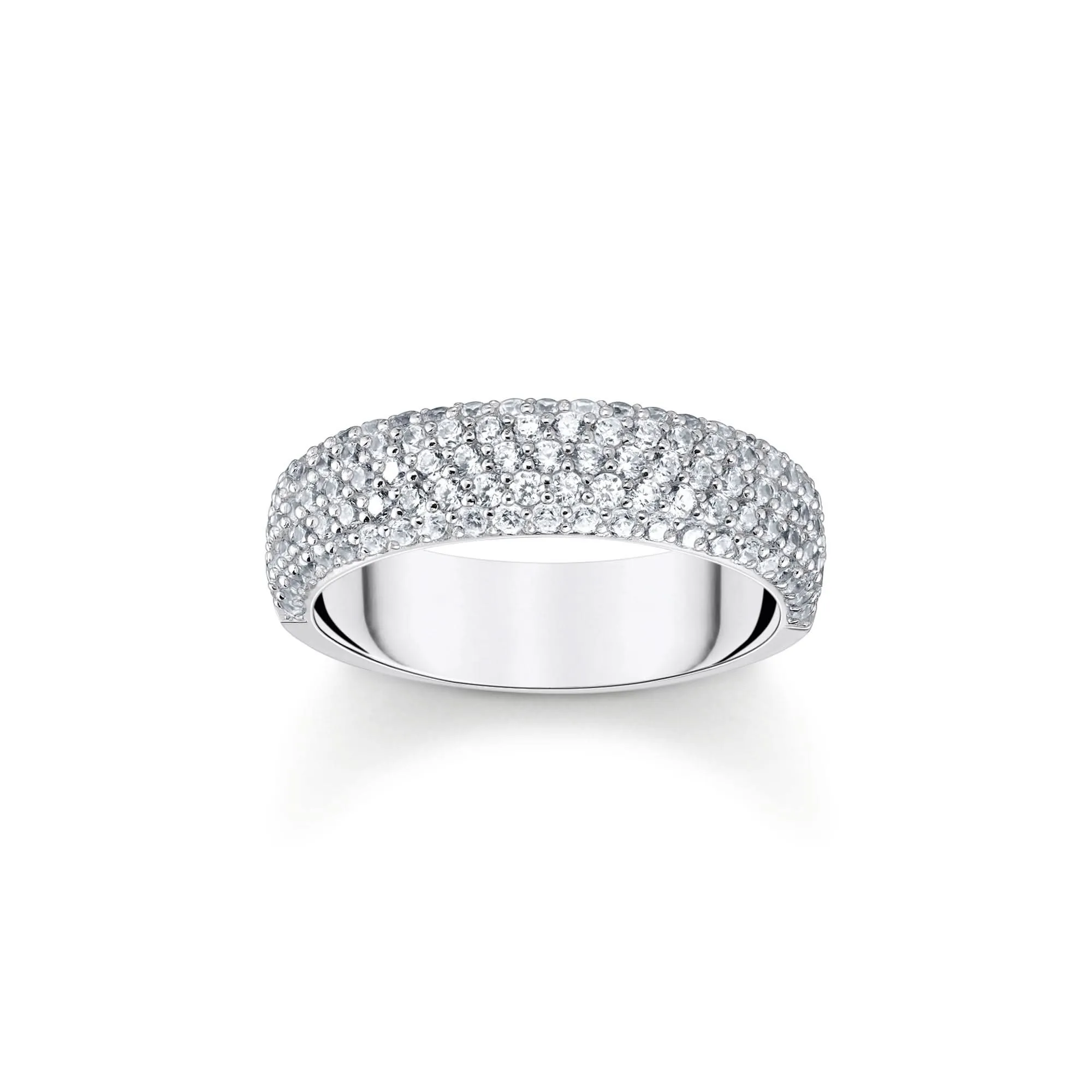 Essentials Sterling Silber Funkelndes Weiß Zirkonia Band Ring TR2460-051-14 Thomas Sabo Ringe