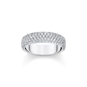 Essentials Sterling Silber Funkelndes Weiß Zirkonia Band Ring TR2460-051-14 Thomas Sabo Ringe