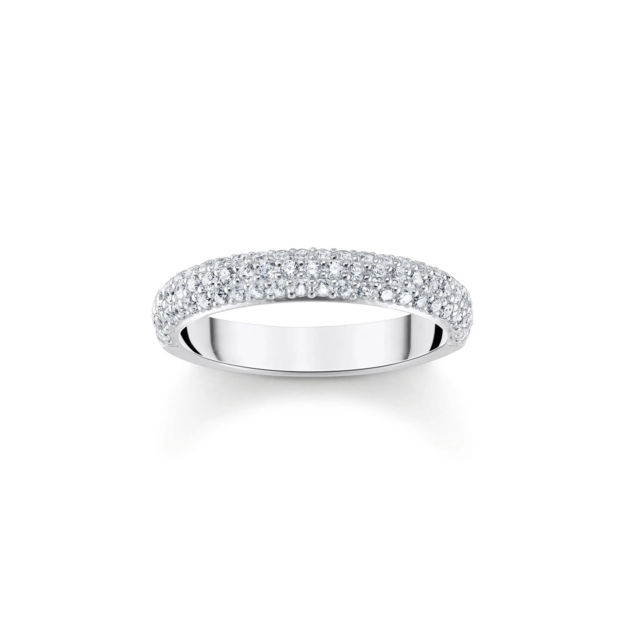 Essentials Sterling Silber Funkelndes Weiß Zirkonia Ring TR2462-051-14 Thomas Sabo Ringe