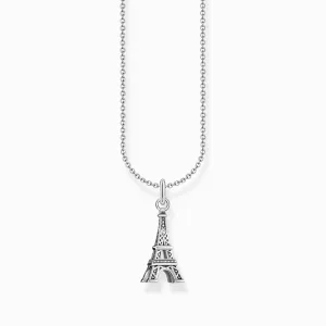 Essentials Sterling Silber Weiß Zirkonia Eiffelturm Halskette KE2236-643-14-L45V Thomas Sabo Halsketten