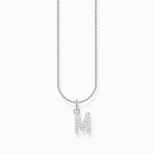 Essentials Sterling Silber mit Zirkonia Buchstabe M Halskette KE2252-051-14-L45V Thomas Sabo Halsketten