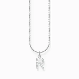 Essentials Sterling Silber mit Zirkonia Buchstabe R Halskette KE2257-051-14-L45V Thomas Sabo Halsketten