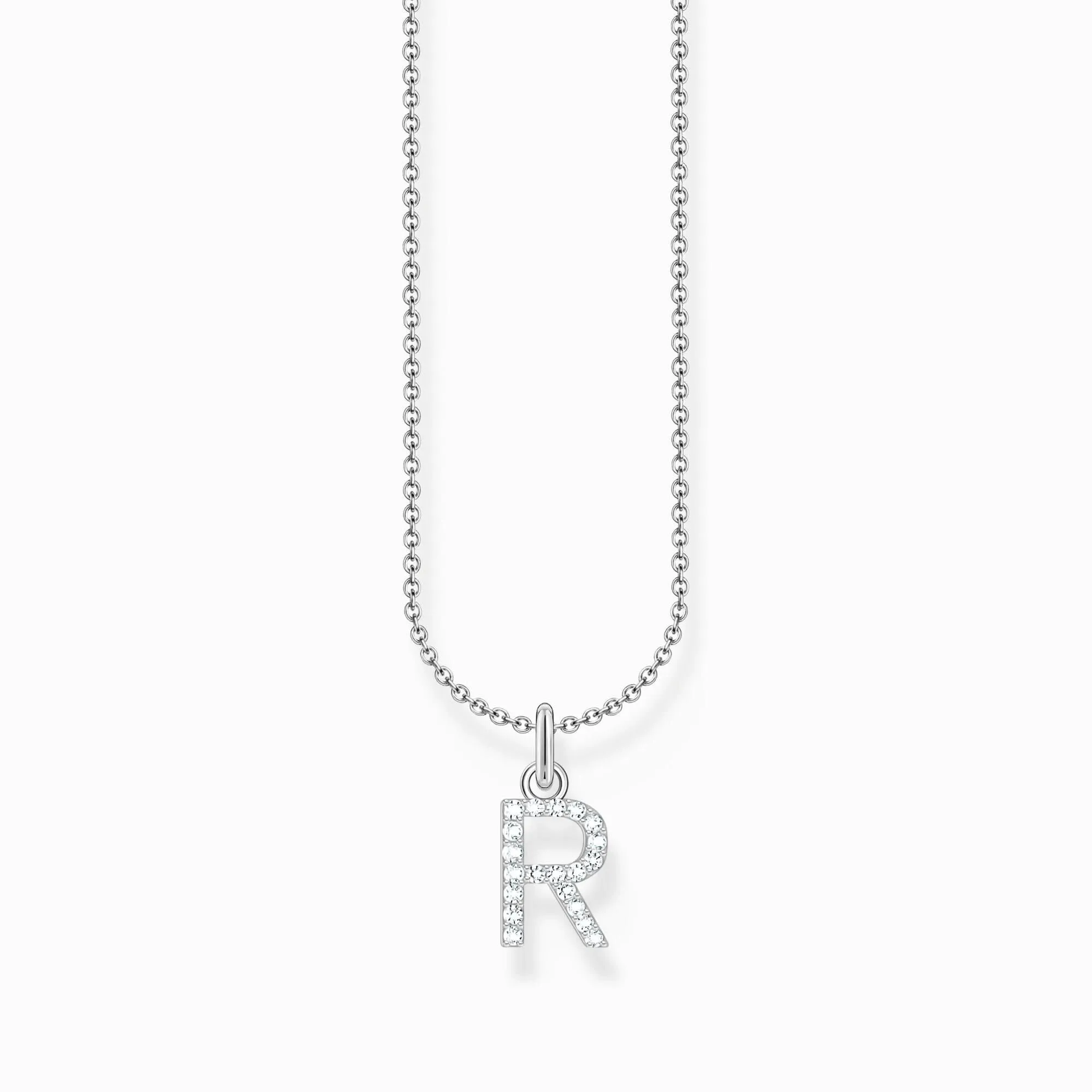 Essentials Sterling Silber mit Zirkonia Buchstabe R Halskette KE2257-051-14-L45V Thomas Sabo Halsketten
