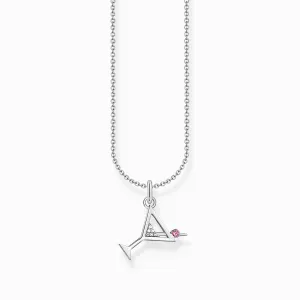 Essentials Sterling Silber Zirkonia Cocktailglas Halskette KE2232-013-27-L45V Thomas Sabo Halsketten