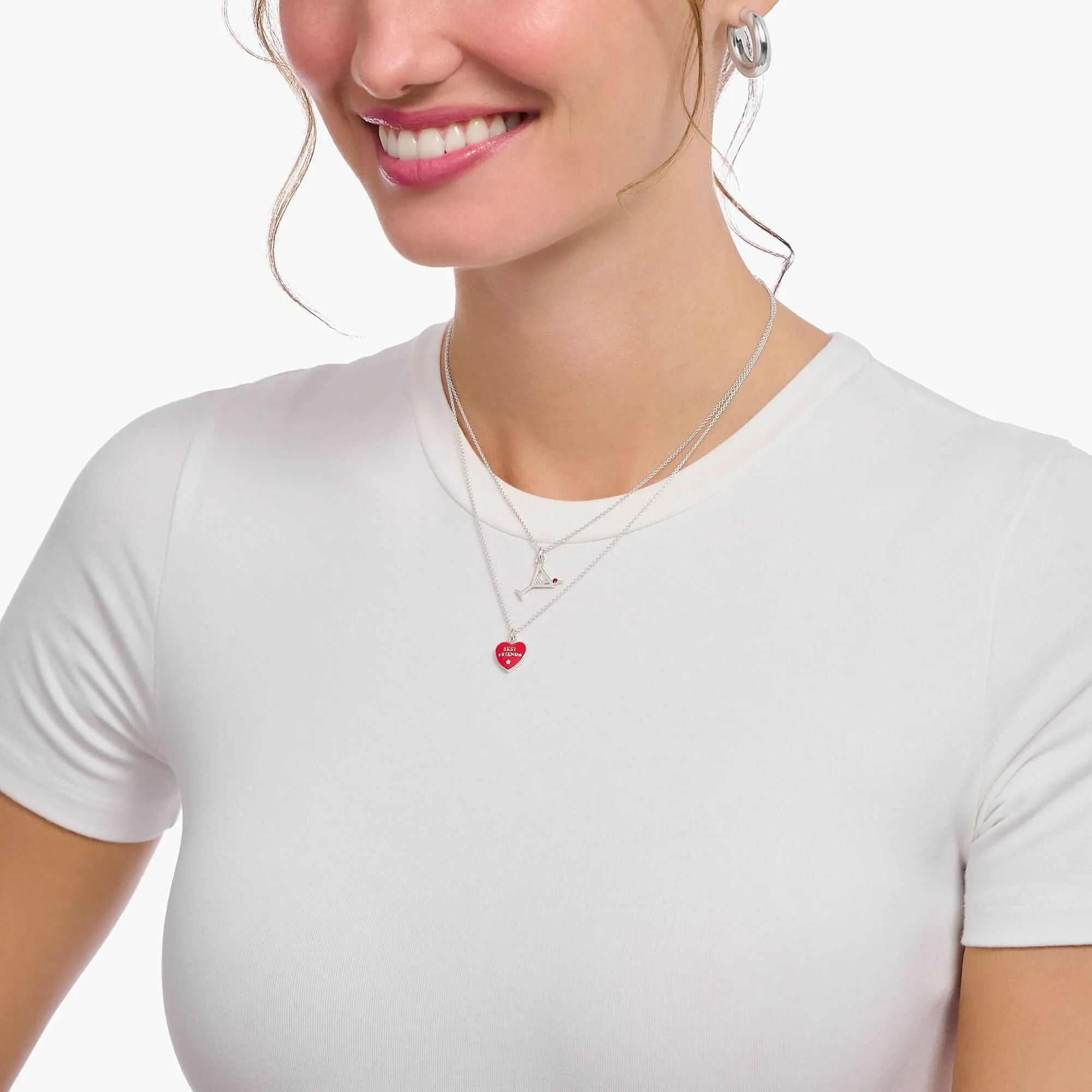 Essentials Sterling Silber Zirkonia Cocktailglas Halskette KE2232-013-27-L45V Thomas Sabo Halsketten