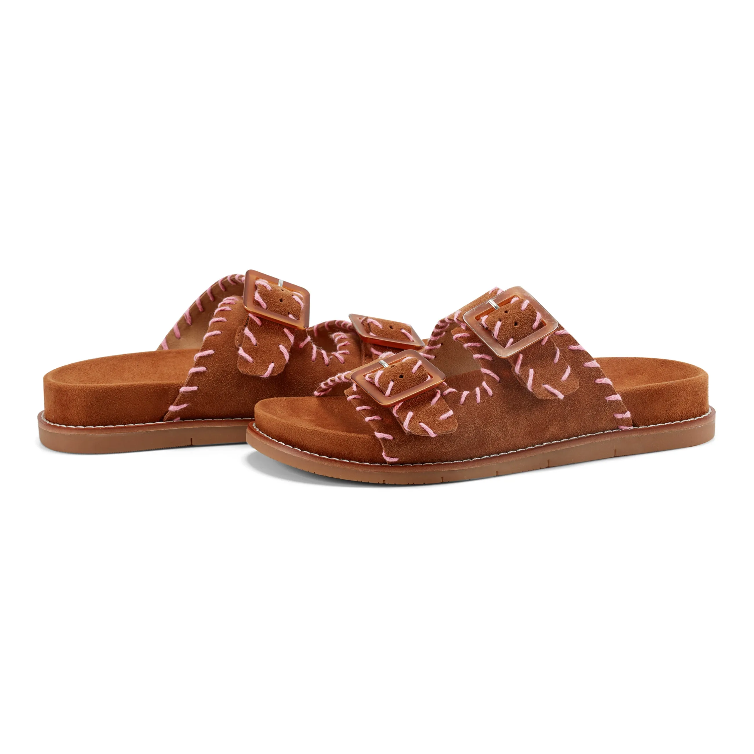 Fausto Rundspitze Freizeit Flache Riemchensandalen