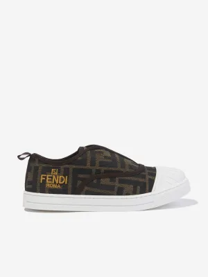 Fendi Kids FF Logo Turnschuhe in Braun
