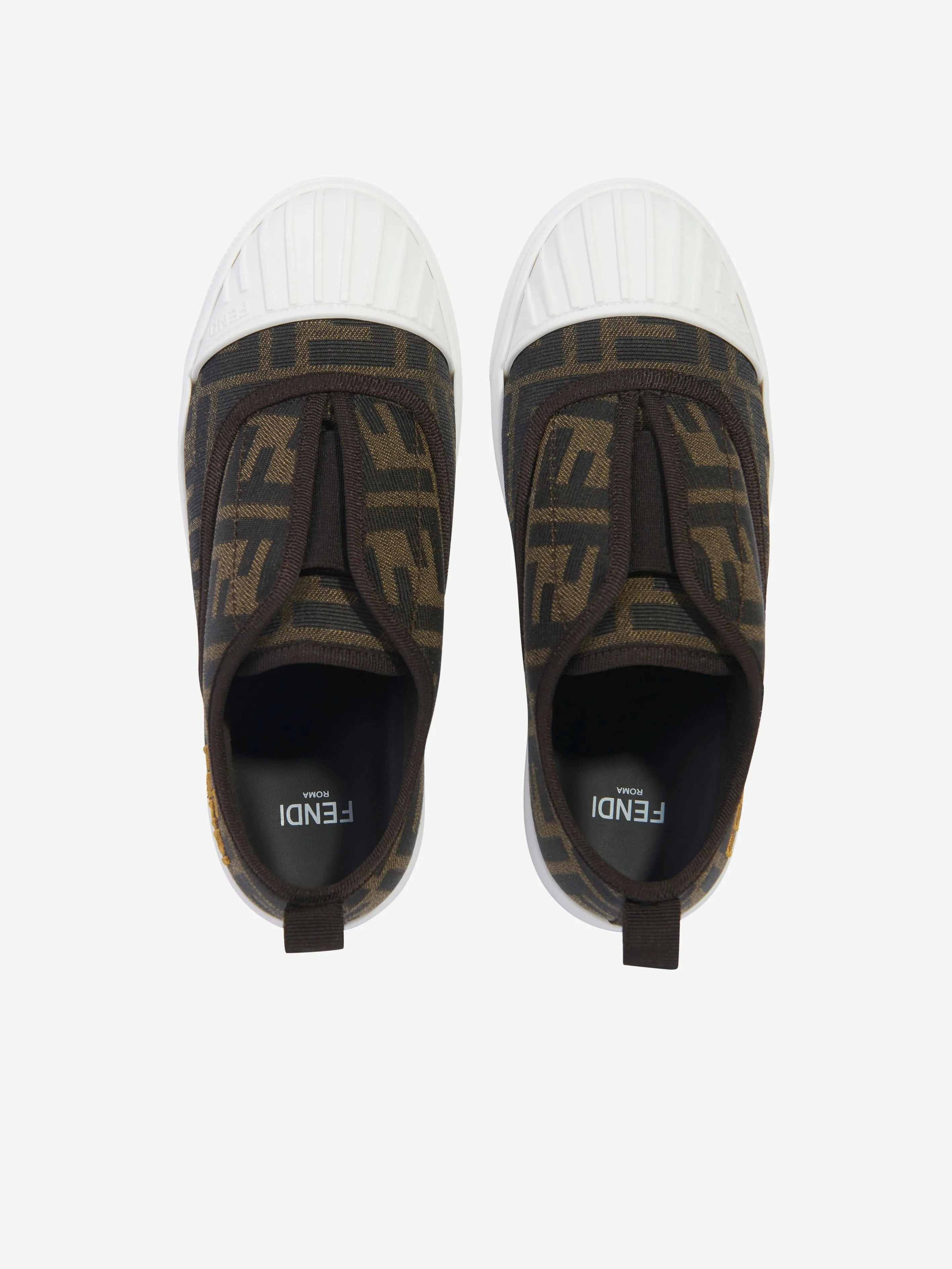 Fendi Kids FF Logo Turnschuhe in Braun