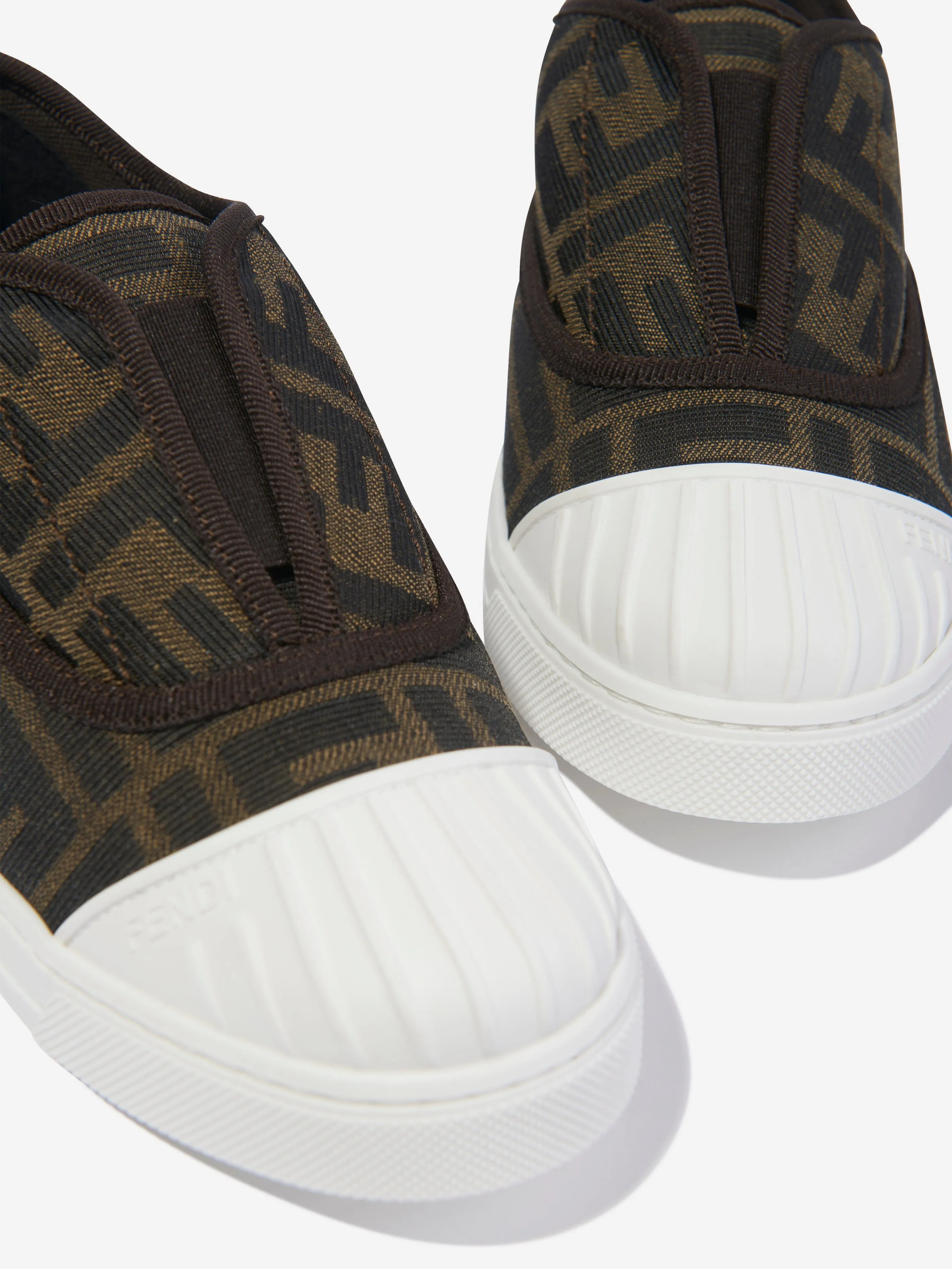 Fendi Kids FF Logo Turnschuhe in Braun