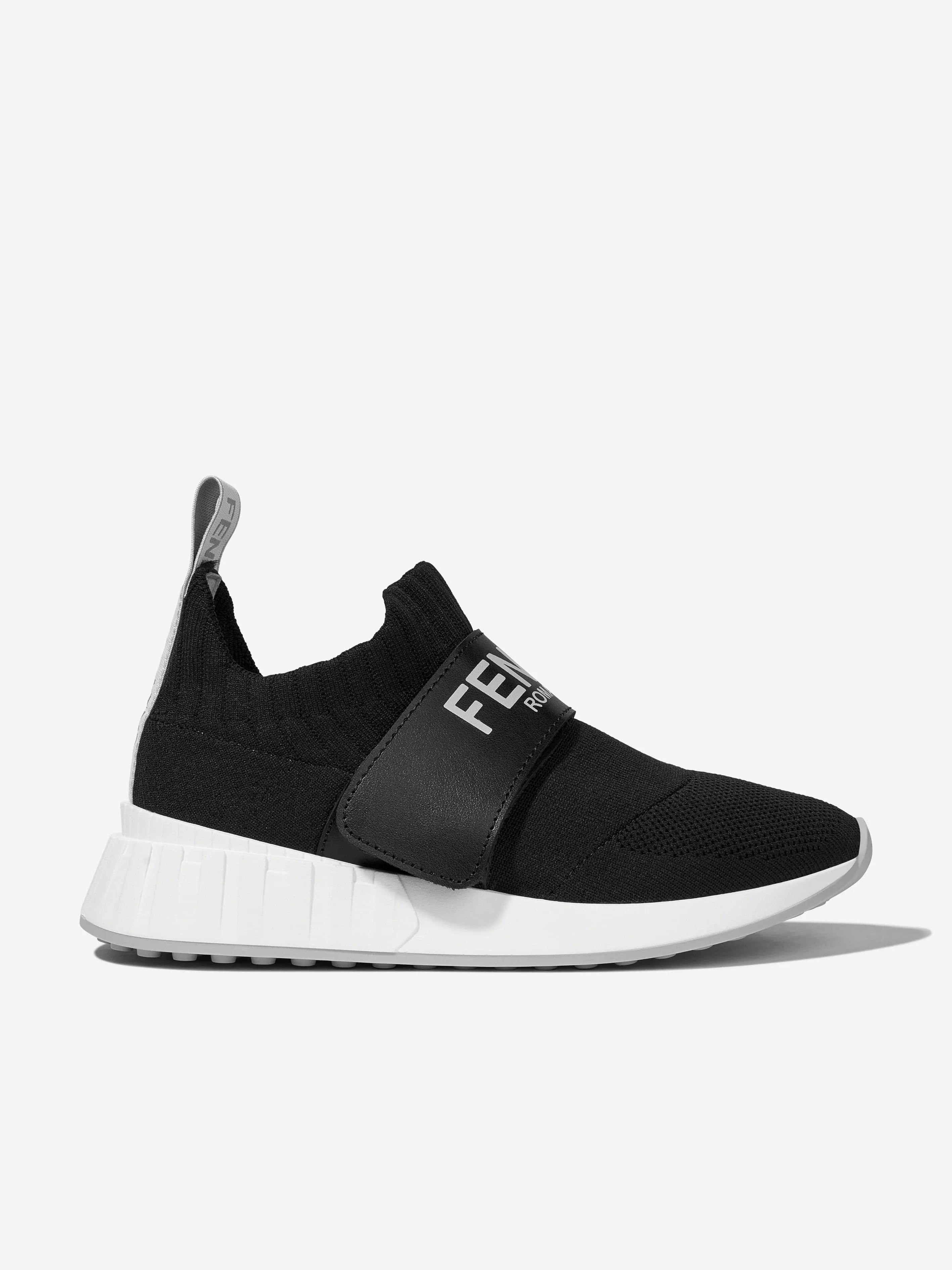 Fendi Kids Logo Slip-On Turnschuhe in Schwarz