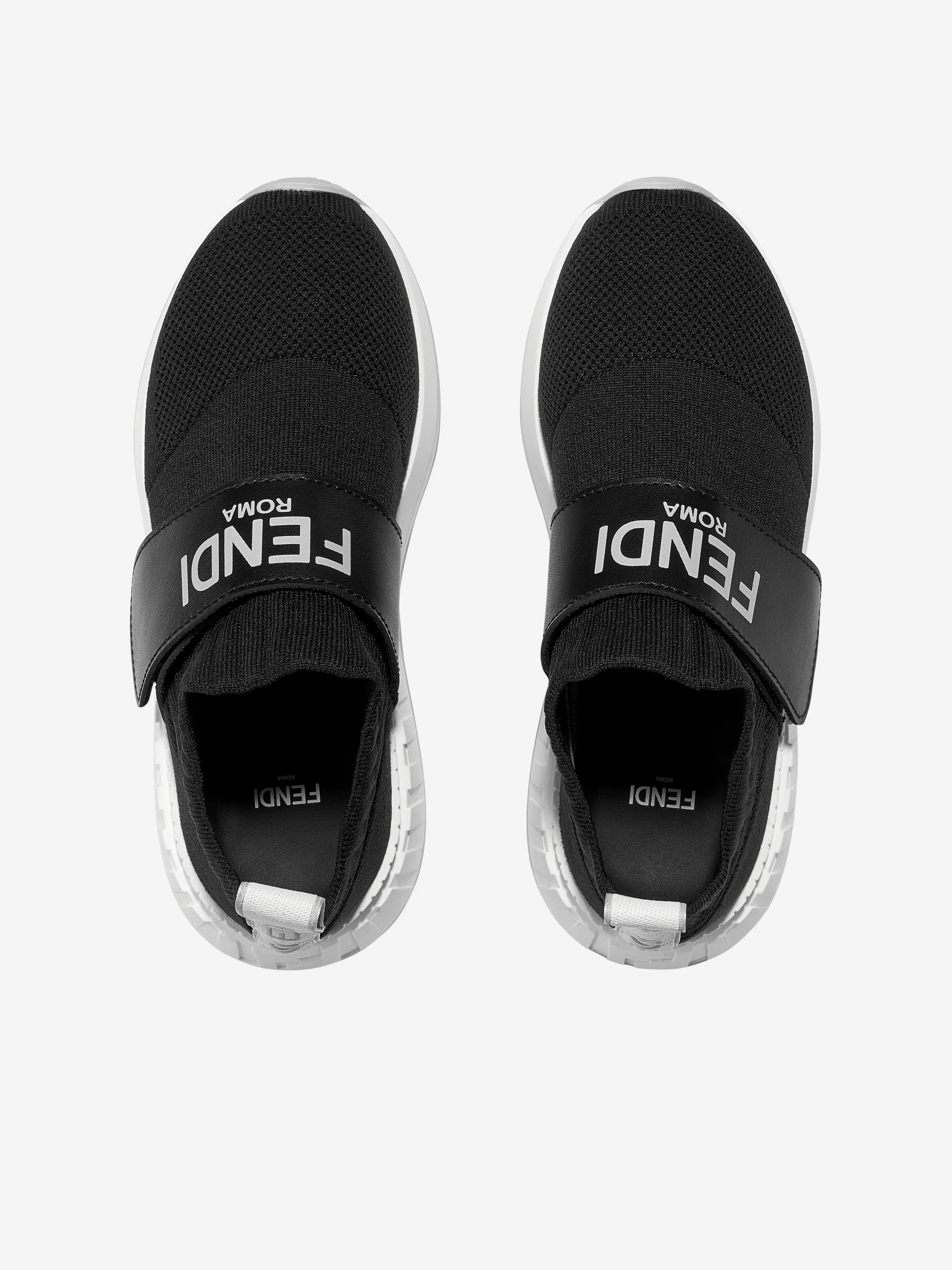 Fendi Kids Logo Slip-On Turnschuhe in Schwarz