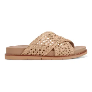 Flauschige Rundspitzen-Slip-On Flache Freizeitsandalen