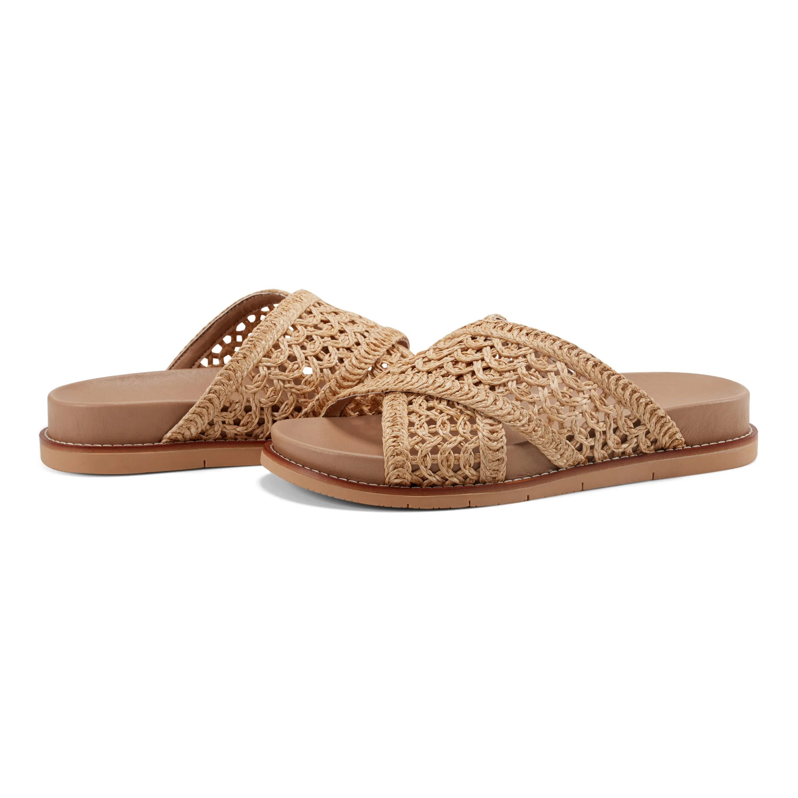 Flauschige Rundspitzen-Slip-On Flache Freizeitsandalen