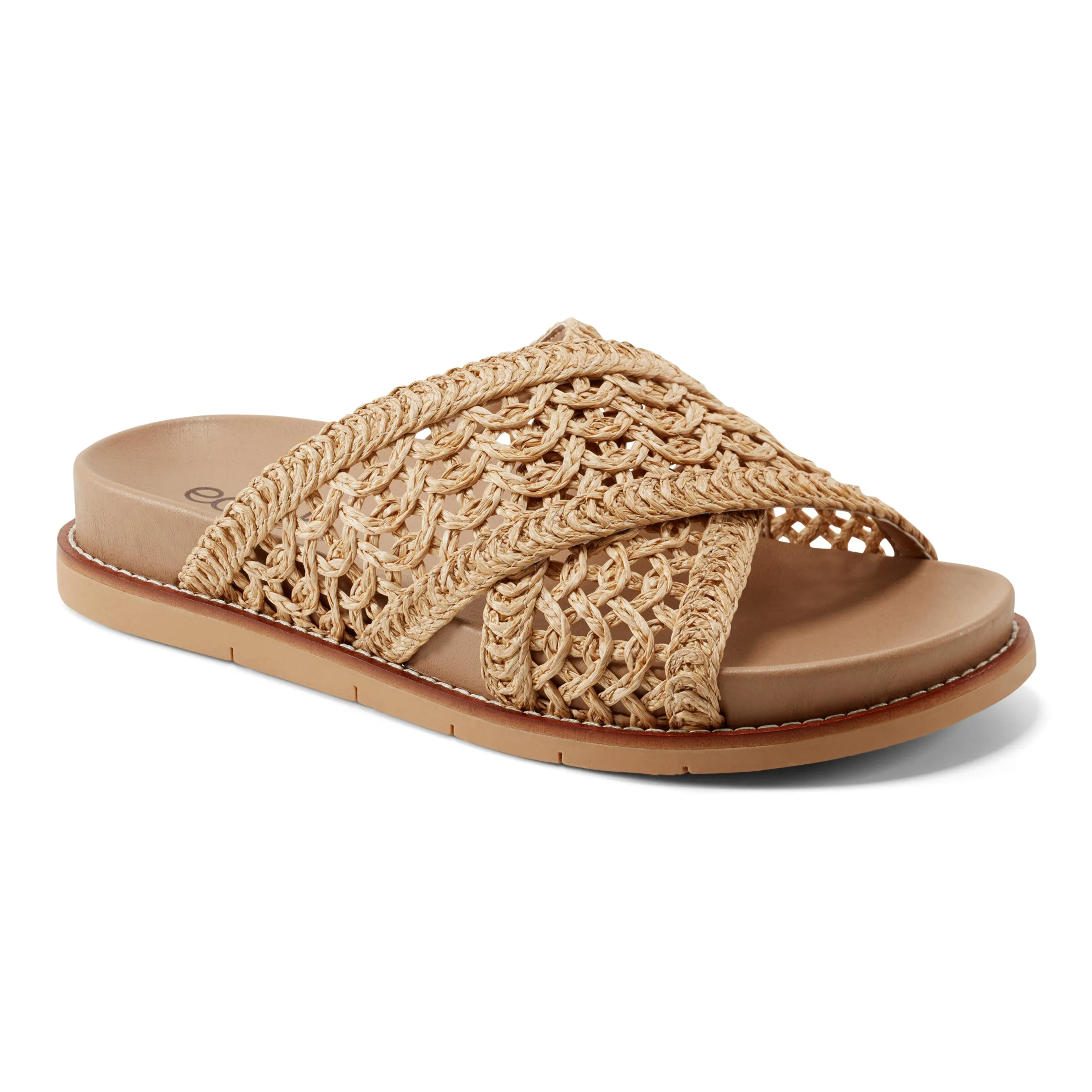 Flauschige Rundspitzen-Slip-On Flache Freizeitsandalen