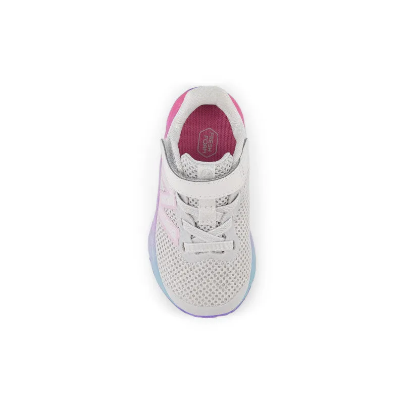 Fresh Foam Arishi v4 Bungee-Schnürung mit Oberseitenriemen - Grau Matter mit Mid Century Pink und Lilac Glo - Kleinkinder