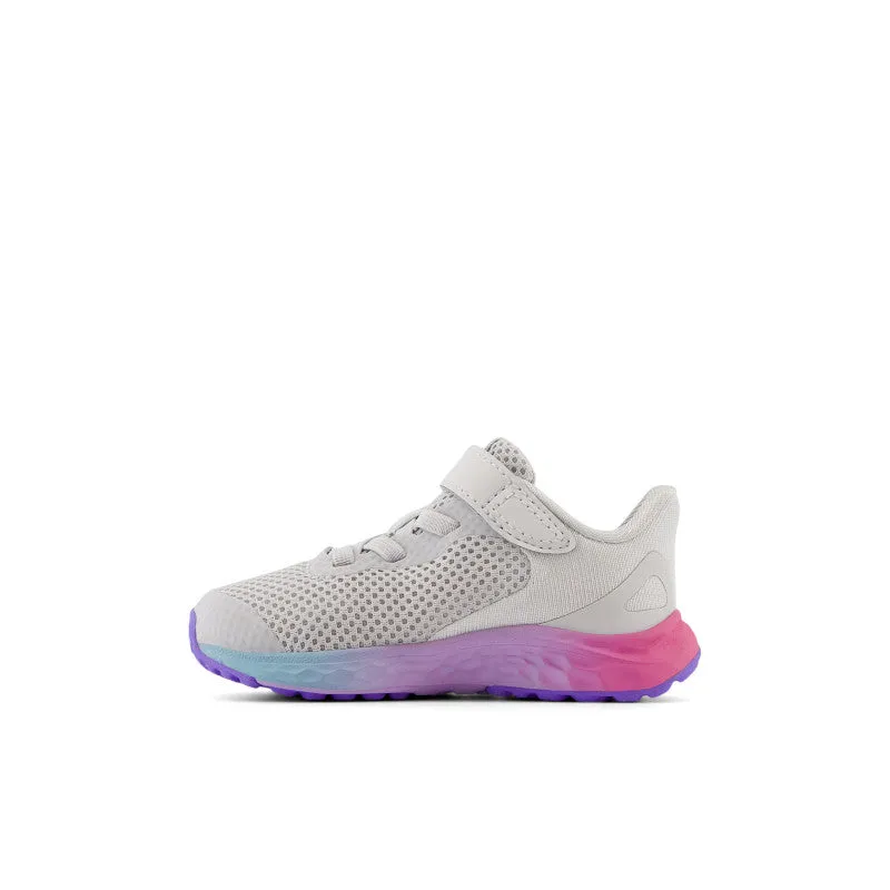 Fresh Foam Arishi v4 Bungee-Schnürung mit Oberseitenriemen - Grau Matter mit Mid Century Pink und Lilac Glo - Kleinkinder