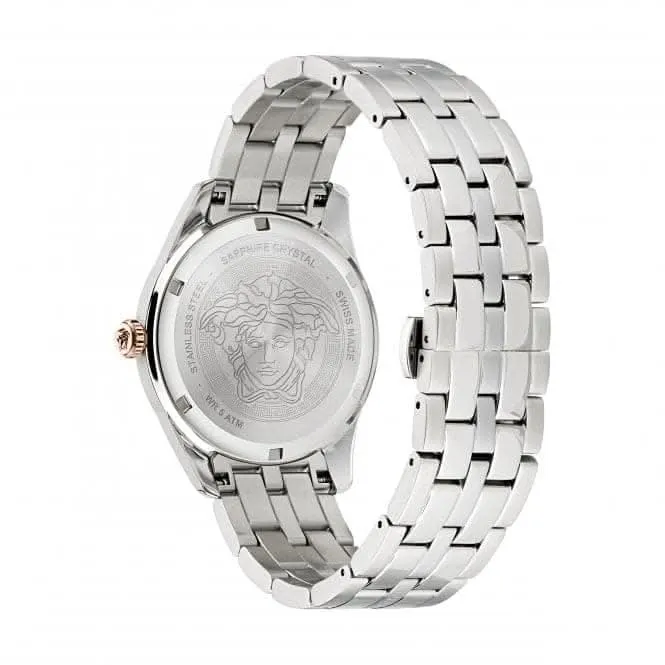 Herren Greca Zeit Edelstahl Schwarze Uhr VE3K00322