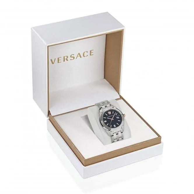 Herren Greca Zeit Edelstahl Schwarze Uhr VE3K00322