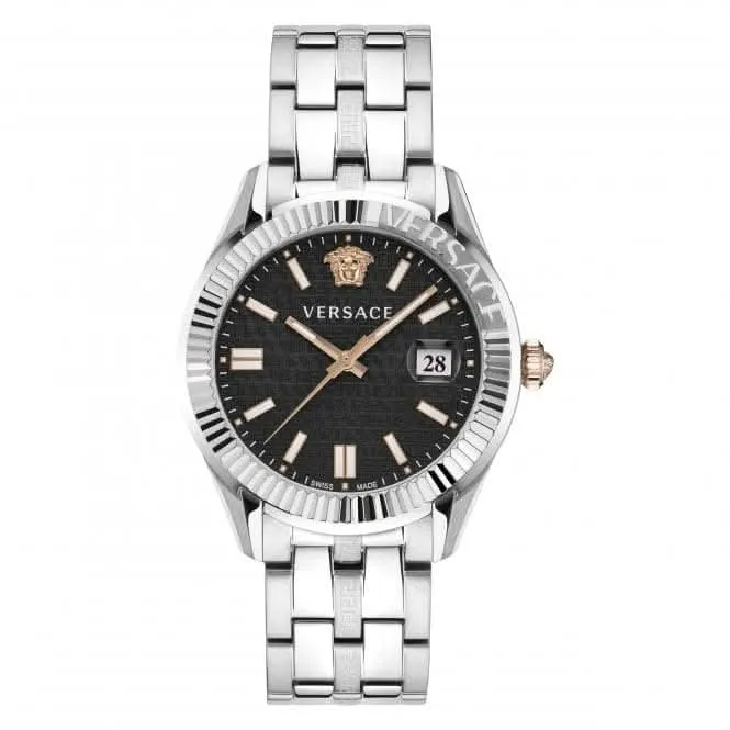 Herren Greca Zeit Edelstahl Schwarze Uhr VE3K00322