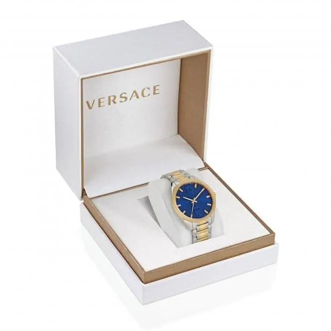 Herren V-Vertical Edelstahl Uhr Blau VE3H00422