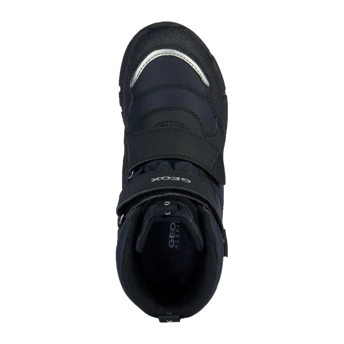 Geox Jungen (Größen 30-41) Flexyper Schwarz/Grau Hohe wasserdichte Schuhe