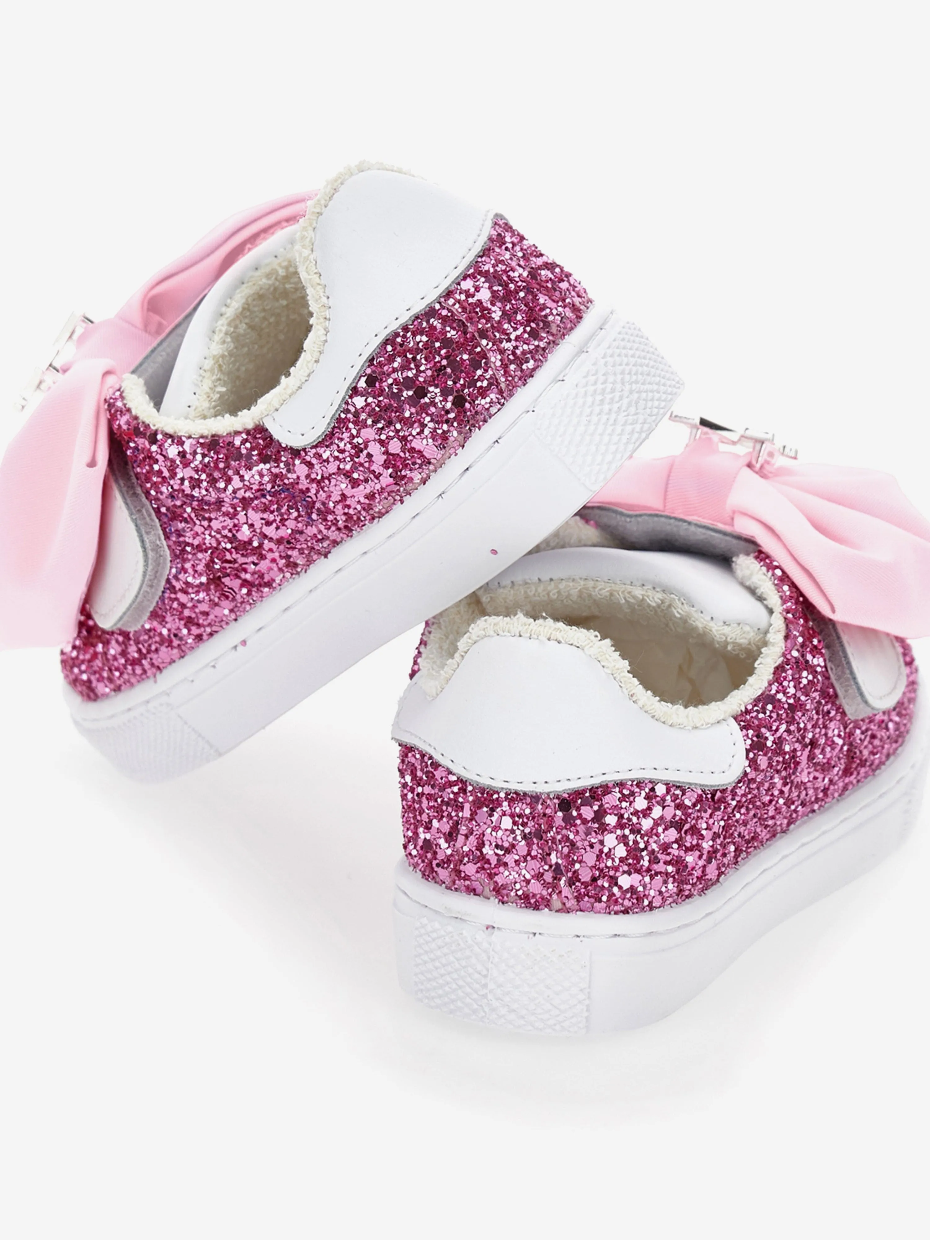 Mädchen Glitzer Schleife Turnschuhe in Rosa