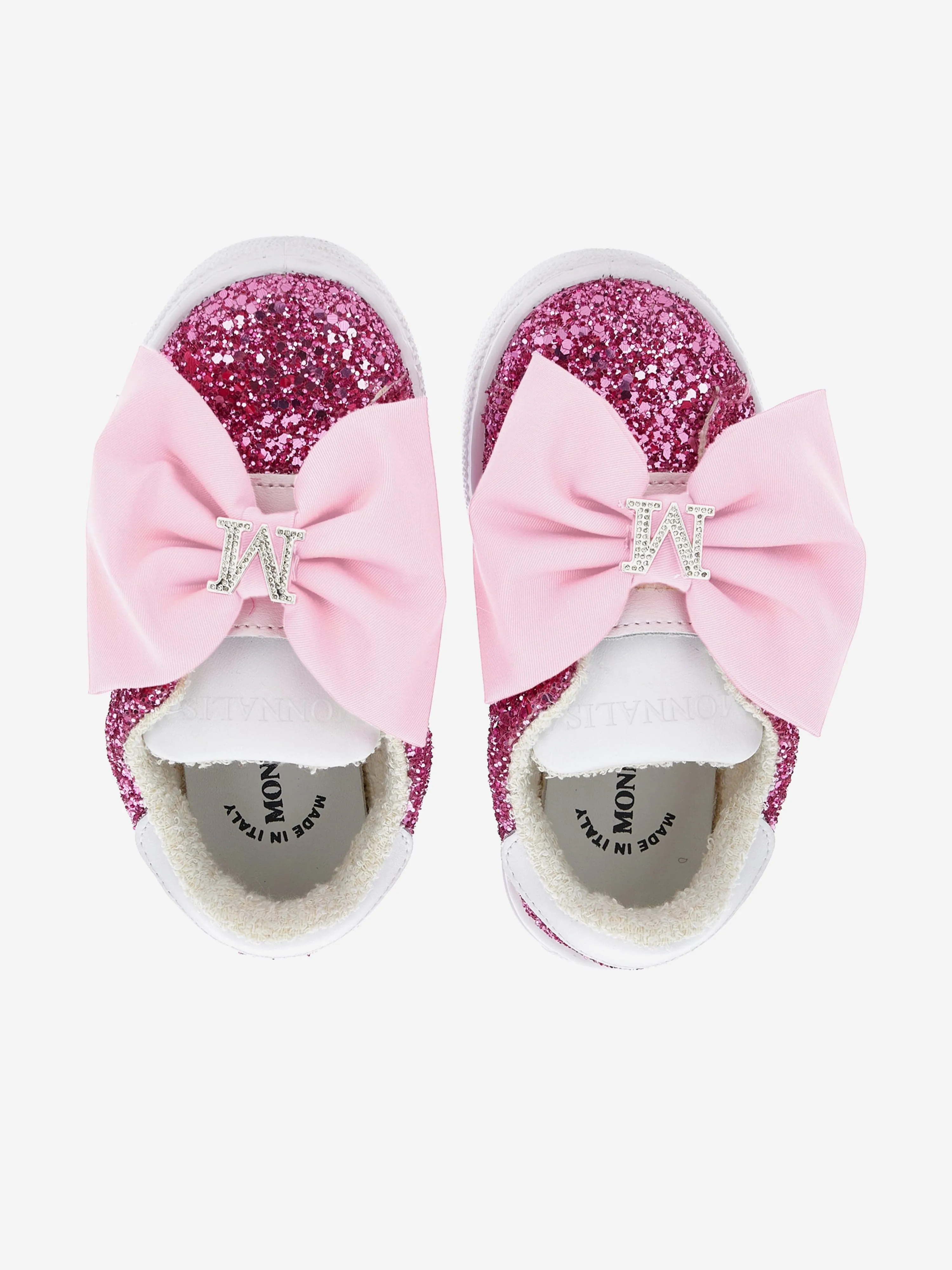 Mädchen Glitzer Schleife Turnschuhe in Rosa