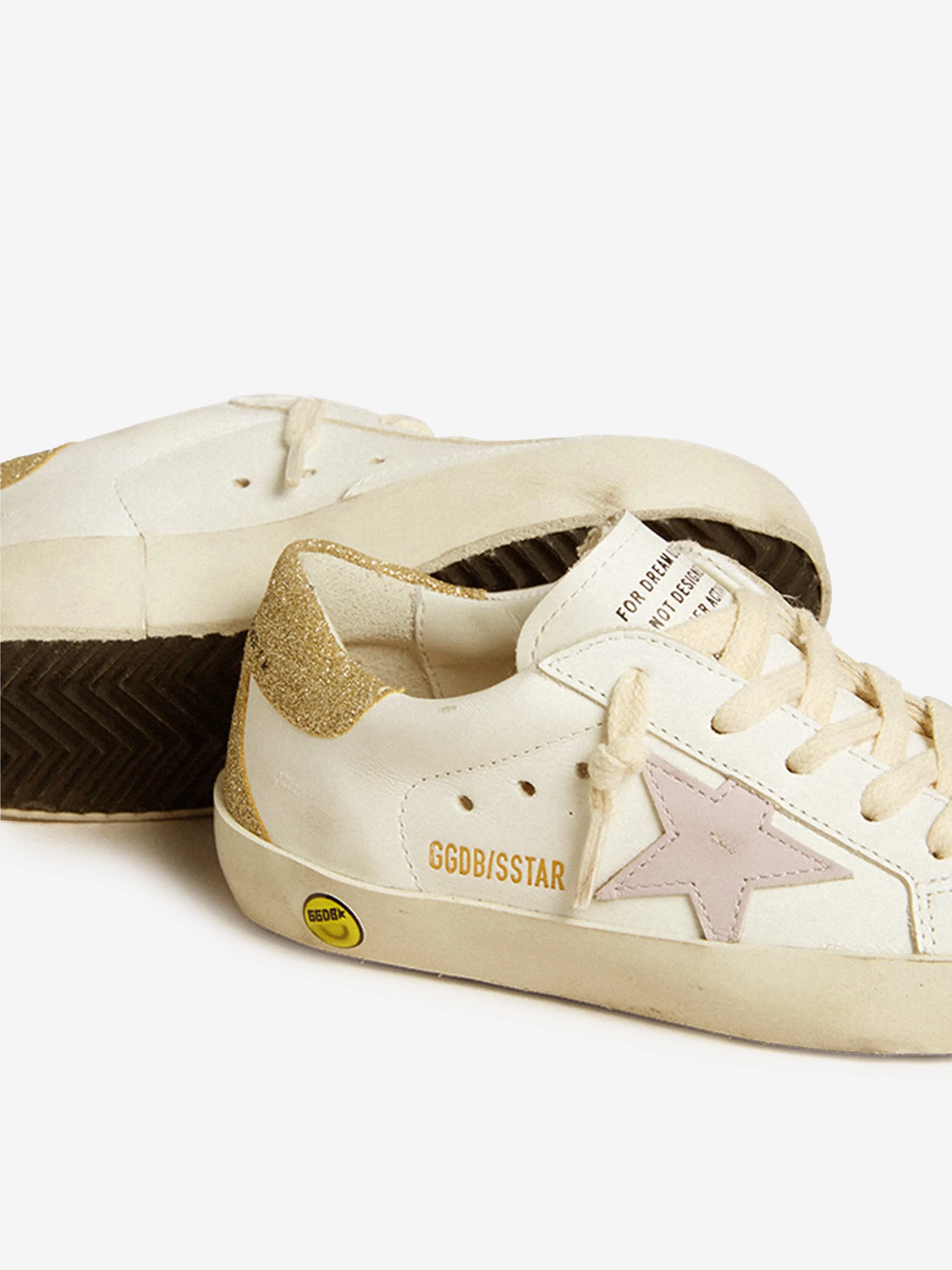 Mädchen Leder Super-Star Classic Turnschuhe in Weiß